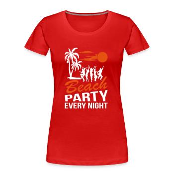 Beach Party Night - Frauen Premium Bio T-Shirt - Rot - Vorne - Mia (176cm)