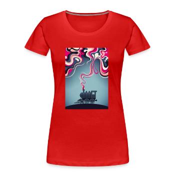 Lok Eisenbahn Lokführer Fahrzeug Bahn Dampflok - Frauen Premium Bio T-Shirt - Rot - Vorne - Mia (176cm)