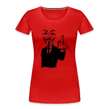 anonymous masque mask fuck6 main hand co - T-shirt bio Premium Femme - rouge - Devant - Mia (176cm)