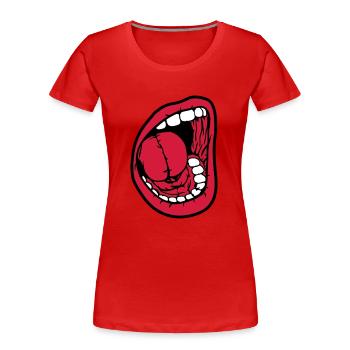 Crier bouche ouverte - T-shirt bio Premium Femme - rouge - Devant - Mia (176cm)