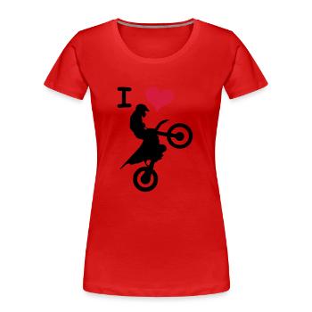 love jump - Frauen Premium Bio T-Shirt - Rot - Vorne - Mia (176cm)