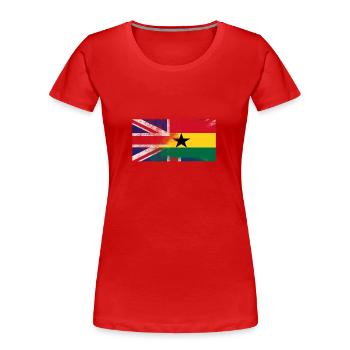 British Ghanaian Half Ghana Half UK Flag - Women's Premium Organic T-Shirt - red - Front - Mia (176cm)
