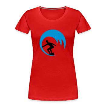 Wellenreiter, Surfer - Frauen Premium Bio T-Shirt - Rot - Vorne - Mia (176cm)