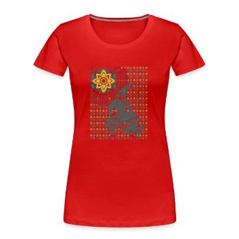 Thai-Krieger Ein Blick auf die Sonne - Frauen Premium Bio T-Shirt - Rot - Vorne - Mia (176cm)