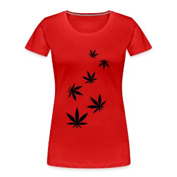 Hanf Blatt Icon - Frauen Premium Bio T-Shirt - Rot - Vorne - Mia (176cm)