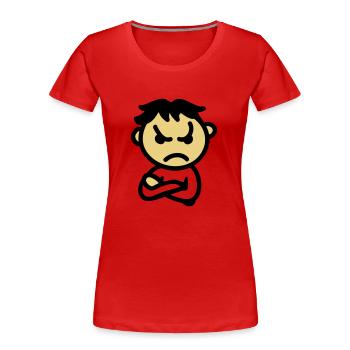 schlecht drauf - Frauen Premium Bio T-Shirt - Rot - Vorne - Mia (176cm)