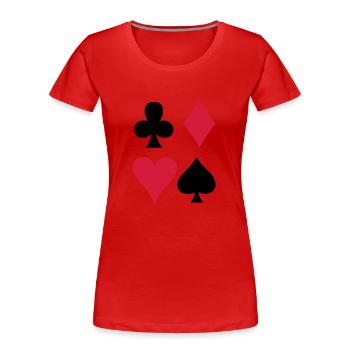Jeu de Cartes - Carte à jouer - T-shirt bio Premium Femme - rouge - Devant - Mia (176cm)