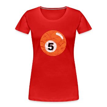 Billard billard orange, cinq cinq millésime - T-shirt bio Premium Femme - rouge - Devant - Mia (176cm)