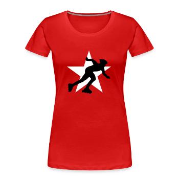 inliner_092011_a_2c - T-shirt bio Premium Femme - rouge - Devant - Mia (176cm)