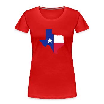 Texas - Frauen Premium Bio T-Shirt - Rot - Vorne - Mia (176cm)