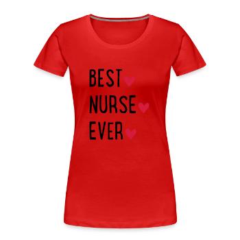 Krankenschwester - Frauen Premium Bio T-Shirt - Rot - Vorne - Mia (176cm)