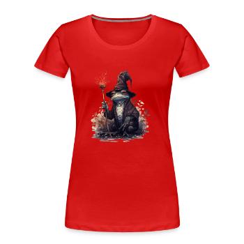 Magic frog with magic hat and magic wand - Women's Premium Organic T-Shirt - red - Front - Mia (176cm)