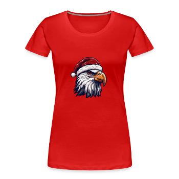 Tête d’aigle Noël Noë - T-shirt bio Premium Femme - rouge - Devant - Mia (176cm)