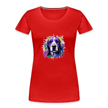 Beagle Dog Head Portrait Colorful - Women's Premium Organic T-Shirt - red - Front - Mia (176cm)