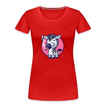 Zebra Raucher Smoke Joint - Frauen Premium Bio T-Shirt - Rot - Vorne - Mia (176cm)