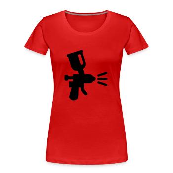 Laqueur - T-shirt bio Premium Femme - rouge - Devant - Mia (176cm)