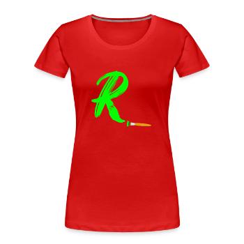 brush grün r - Frauen Premium Bio T-Shirt - Rot - Vorne - Mia (176cm)