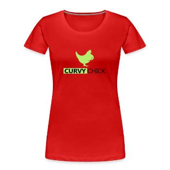Curvy Chick - Frauen Premium Bio T-Shirt - Rot - Vorne - Mia (176cm)