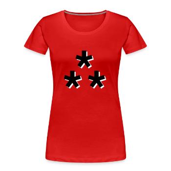 Stars Domains - Frauen Premium Bio T-Shirt - Rot - Vorne - Mia (176cm)