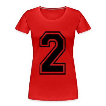 2 - Women's Premium Organic T-Shirt - red - Front - Mia (176cm)