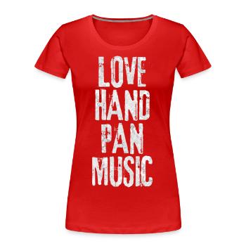 LOVE HANDPAN MUSIC fractal white - Frauen Premium Bio T-Shirt - Rot - Vorne - Mia (176cm)