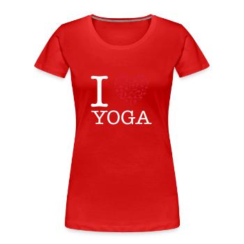 I Heart Yoga - Frauen Premium Bio T-Shirt - Rot - Vorne - Mia (176cm)