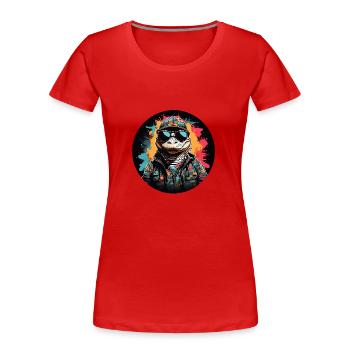 Cool alligator crocodile with sunglasses - Women's Premium Organic T-Shirt - red - Front - Mia (176cm)