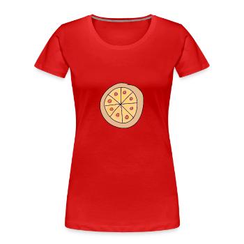 Pizza Symbole Salami Nourriture - T-shirt bio Premium Femme - rouge - Devant - Mia (176cm)