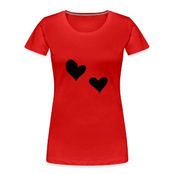 deux coeurs symbole coeur amour - T-shirt bio Premium Femme - rouge - Devant - Mia (176cm)