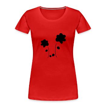Blume Blumen Symbol Pflanze form - Frauen Premium Bio T-Shirt - Rot - Vorne - Mia (176cm)