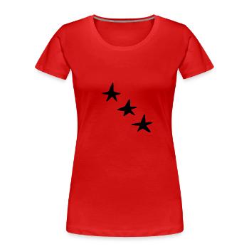 Formes Trois étoiles étoile Icône - T-shirt bio Premium Femme - rouge - Devant - Mia (176cm)
