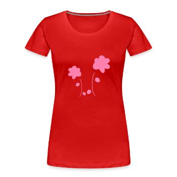 Blume Blumen Symbol Pflanze form - Frauen Premium Bio T-Shirt - Rot - Vorne - Mia (176cm)