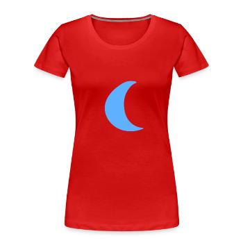 Forme de lune Planète Symbole Bleu - T-shirt bio Premium Femme - rouge - Devant - Mia (176cm)