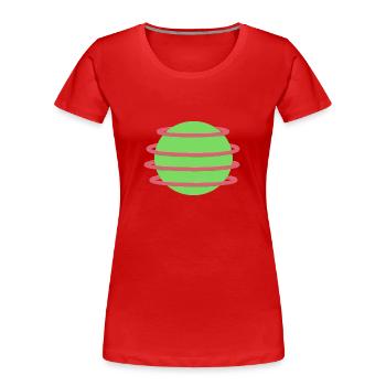 Design élégant de l’orbe - T-shirt bio Premium Femme - rouge - Devant - Mia (176cm)