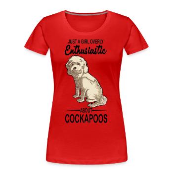 Cockapoo Hunde Liebhaber | Hunderasse Geschenkidee - Frauen Premium Bio T-Shirt - Rot - Vorne - Mia (176cm)