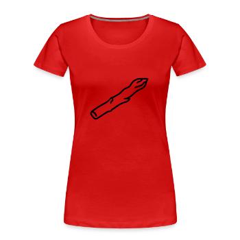 Asperges - Line - T-shirt bio Premium Femme - rouge - Devant - Mia (176cm)