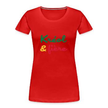 Créole / Martinique / Guadeloupe / Antilles - T-shirt bio Premium Femme - rouge - Devant - Mia (176cm)