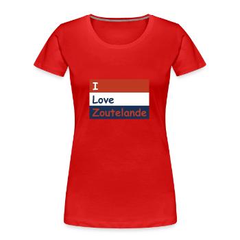 Flag I Love Zoutelande - Women's Premium Organic T-Shirt - red - Front - Mia (176cm)