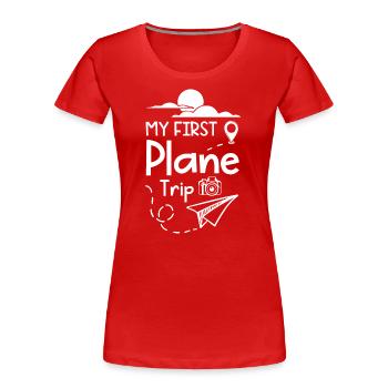 My First Plane Trip - Women's Premium Organic T-Shirt - red - Front - Mia (176cm)
