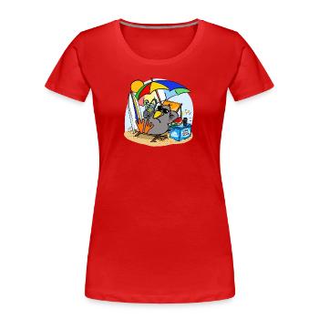 Happy Summer - Women's Premium Organic T-Shirt - red - Front - Mia (176cm)