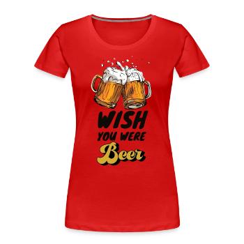 Beer - cool saying for the festival - Women's Premium Organic T-Shirt - red - Front - Mia (176cm)