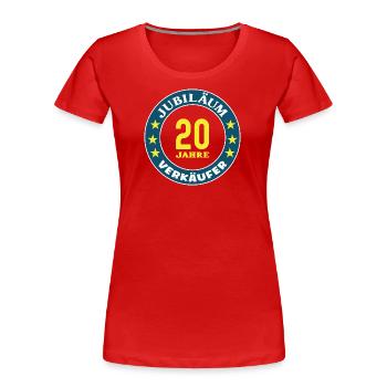 Verkäufer Jubiläum 20 Jahre 20 jähriges Jubi - Frauen Premium Bio T-Shirt - Rot - Vorne - Mia (176cm)