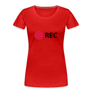 RECORD - T-shirt bio Premium Femme - rouge - Devant - Mia (176cm)