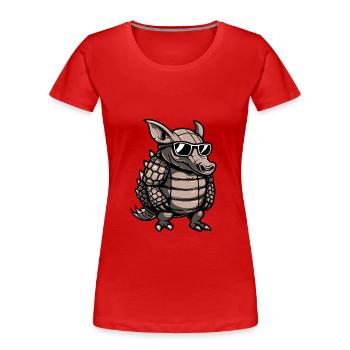 Animal tatou - T-shirt bio Premium Femme - rouge - Devant - Mia (176cm)