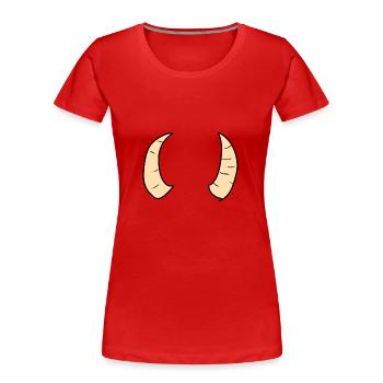 horn hörner symbol gelb - Frauen Premium Bio T-Shirt - Rot - Vorne - Mia (176cm)