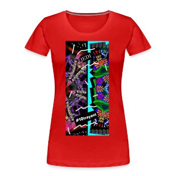 Sabre Laser Turquoise 10t 4000 - T-shirt bio Premium Femme - rouge - Devant - Mia (176cm)