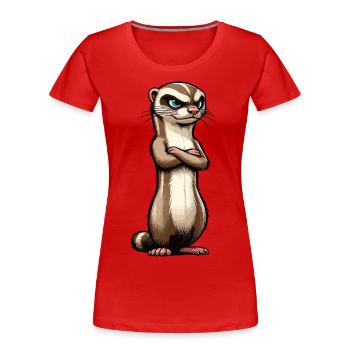 Frettchen Frettchenhalter Frettchenbesitzer - Frauen Premium Bio T-Shirt - Rot - Vorne - Mia (176cm)