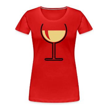 Weißweinglas Rund Offen (Weißwein / Wein / 2C) - Frauen Premium Bio T-Shirt - Rot - Vorne - Mia (176cm)