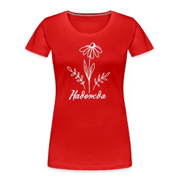 Надежда - Hoffnung Blumen - Frauen Premium Bio T-Shirt - Rot - Vorne - Mia (176cm)