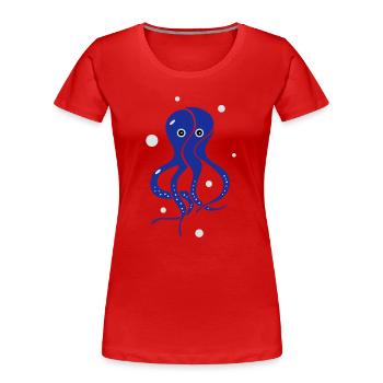 Le calmar - T-shirt bio Premium Femme - rouge - Devant - Mia (176cm)